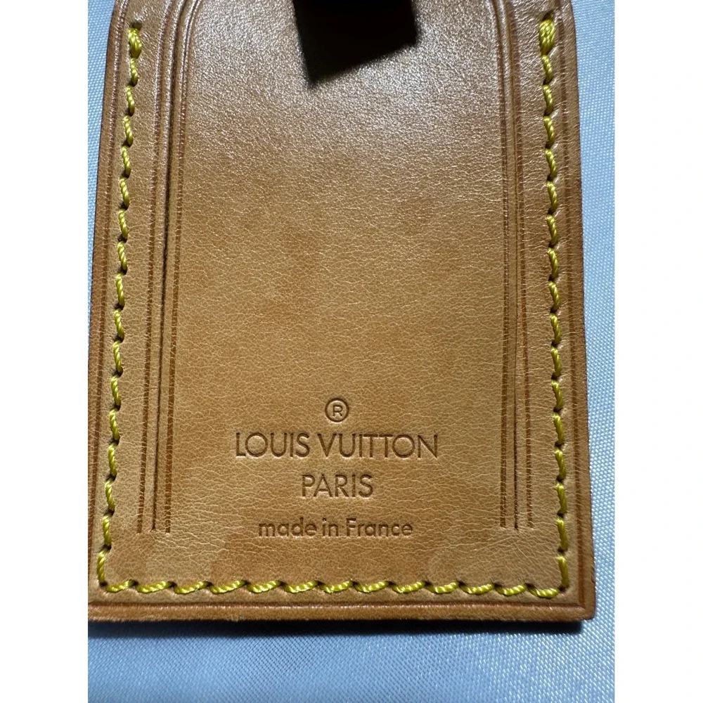 Louis Vuitton Vachetta Leather Luggage Tag and Handle Binder Set Made in France